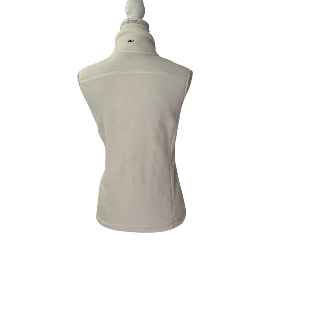 Vineyard Vines Off White Cream Fleece Vest Jacket Size Medium - Picture 2 of 9